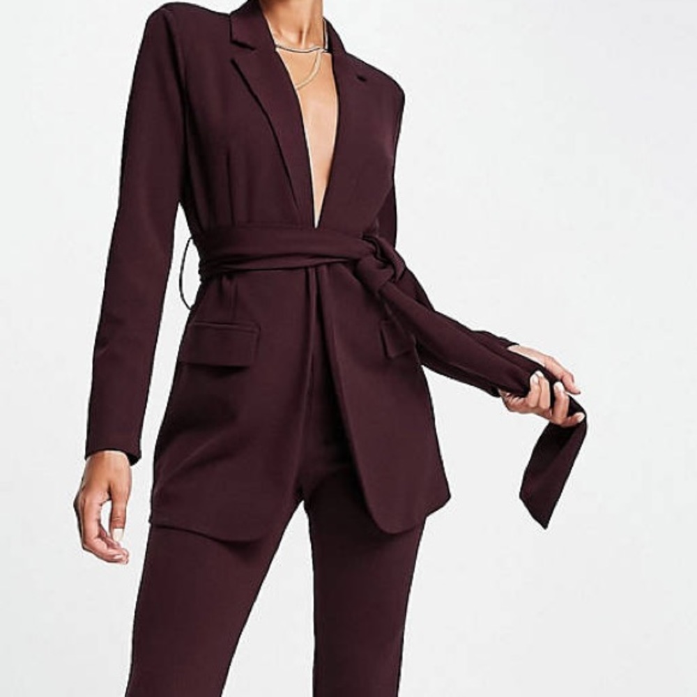ASOS Burgundy Suit